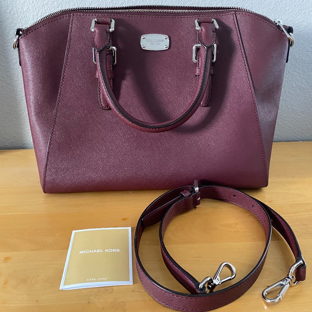 Burgundy Michael Kors Bag w/ crossbody strap